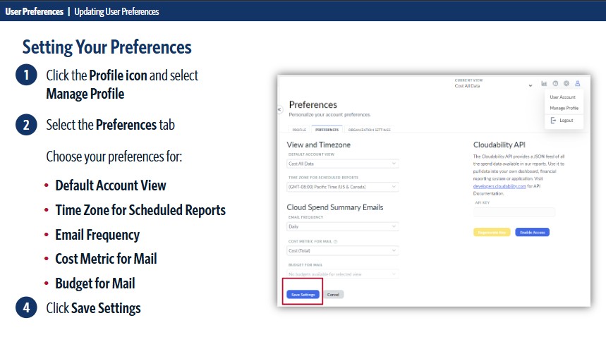 Setting Preferences
