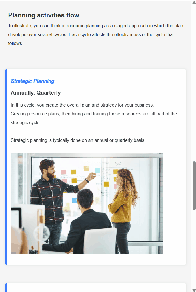 Strategic Planner workflow sequence